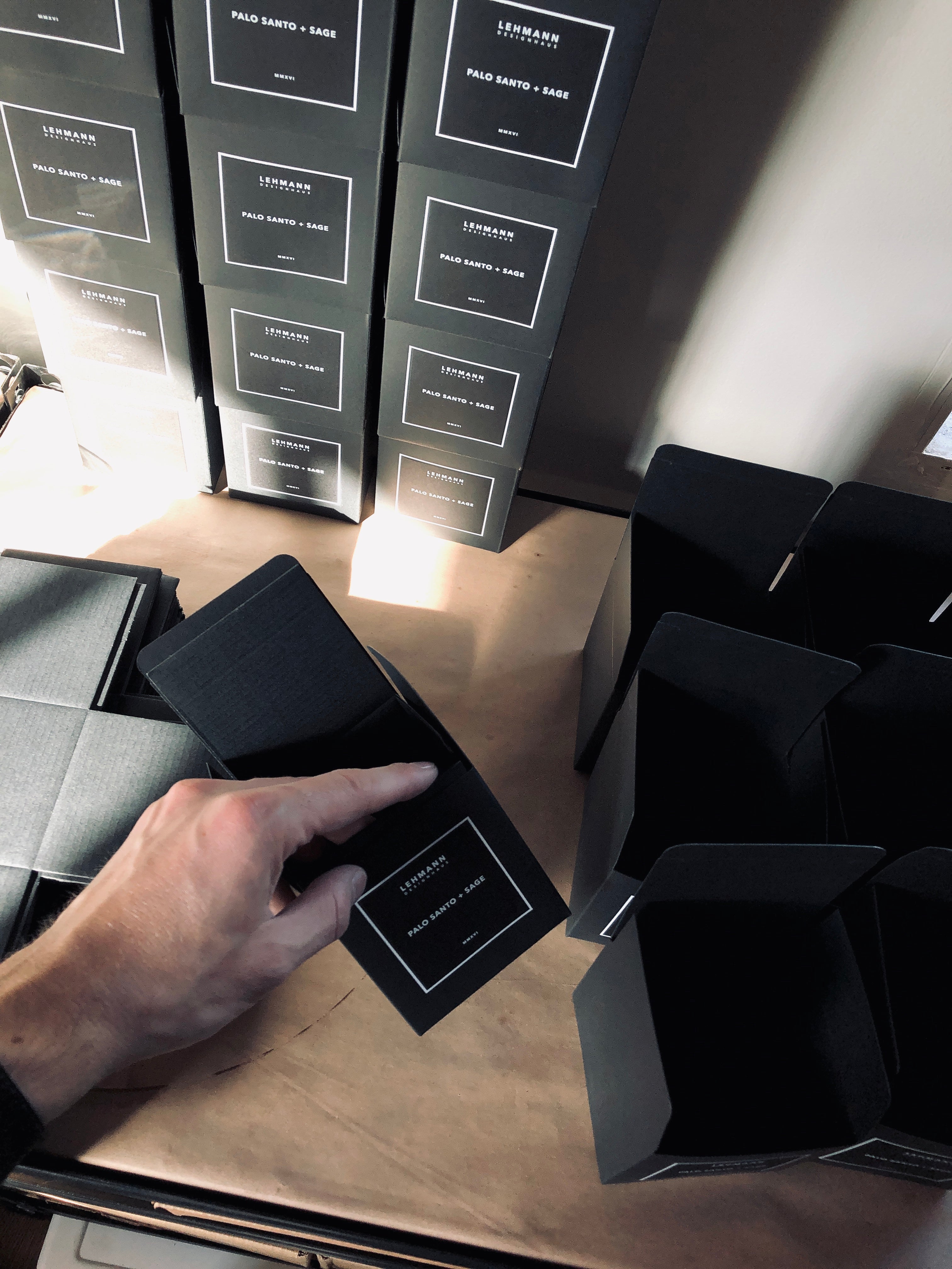 Hand holding black box